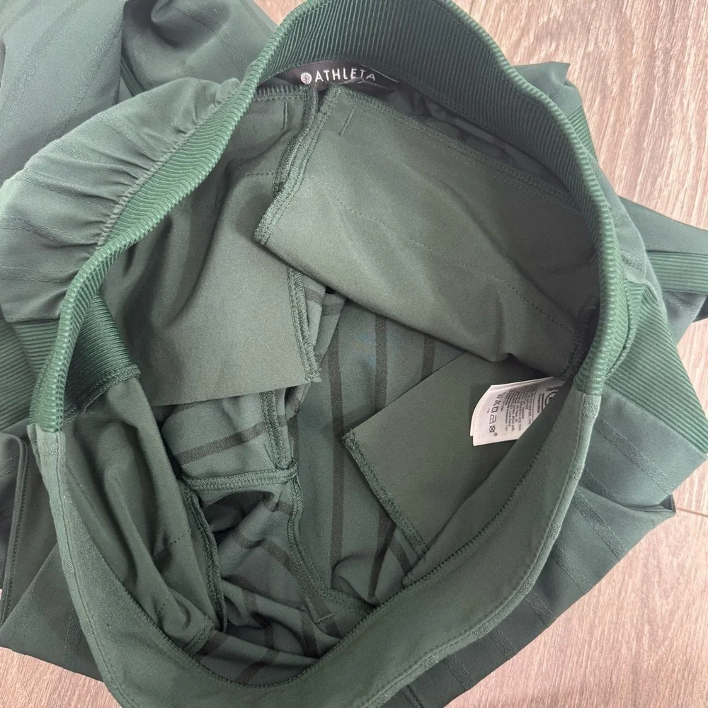 Athleta Brooklyn Ankle Pant Emerald Green Stripe Size 2 Petite Travel Work - Picture 8 of 16